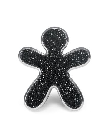 Niki Crystal Black - Silver Chrome